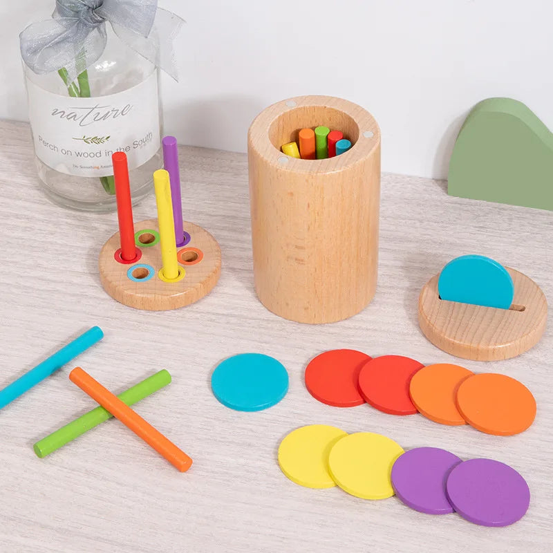 Jouet de tri Montessori en bois – association et motricité