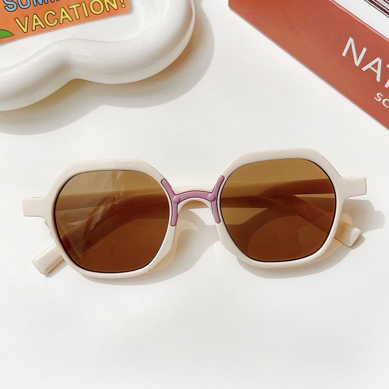 Frosted Vintage Rectangular Sunglasses for Kids