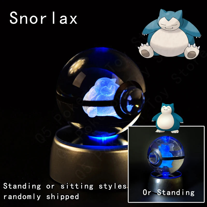 Boule de Cristal Pokémon 3D — Veilleuse LED Pokéball Lumineuse