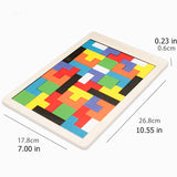 Tangram en bois Montessori – puzzle coloré éducatif