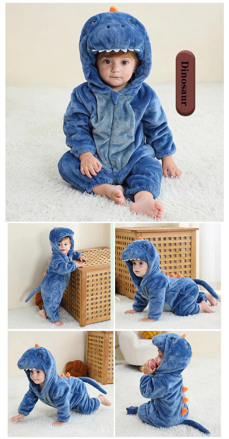 Pyjama de dessin animé dinosaure pour bébé, grenouillères pour tout-petits, olympiques de batterie de nuit, vêtements de nuit, vêtements de nuit, garçons, filles, 0 à 4 ans, hiver