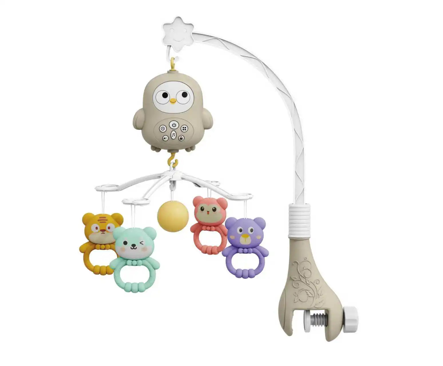 Mobile musical pour berceau de bébé avec projecteur, télécommande, veilleuse, jouet sensoriel suspendu pour nouveau-nés, poussette pour nourrissons