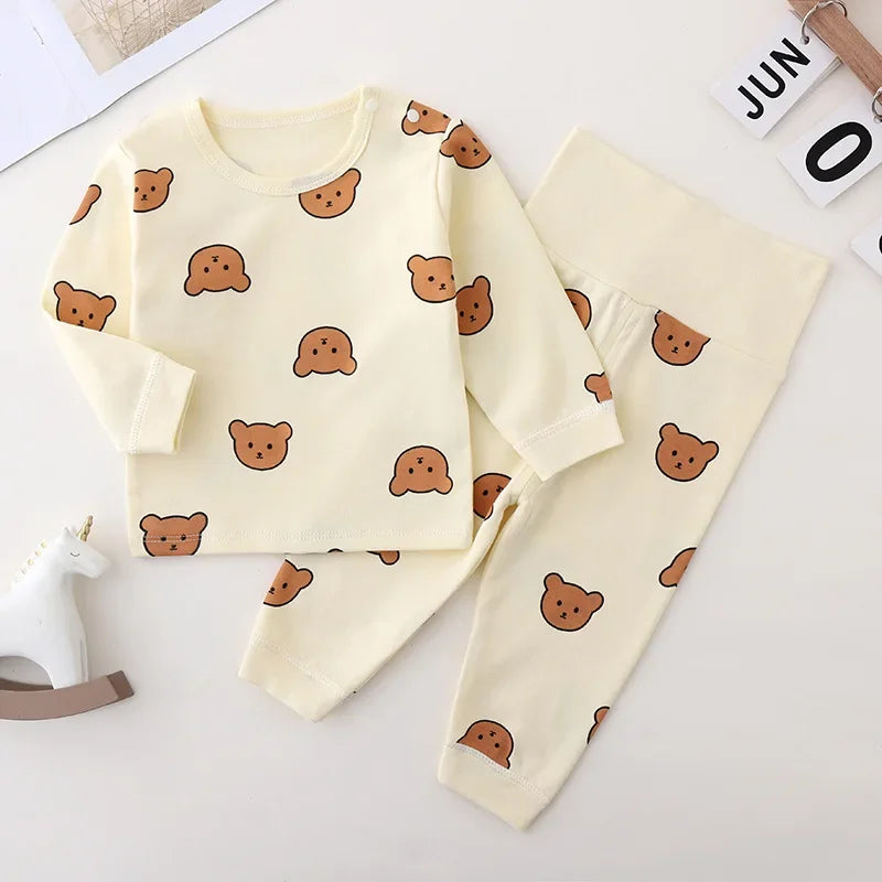 Pyjama bébé en coton – imprimé ours, protège-ventre