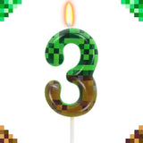 Bougies d'anniversaire Minecraft – déco gâteau pixel