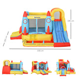 Outsunny 4-in-1 Inflatable Bouncer with Trampoline, Pool, Climbing Wall, and 2 Slides