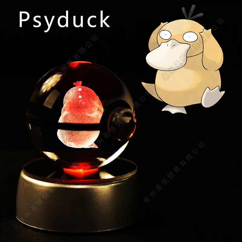 Boule de Cristal Pokémon 3D — Veilleuse LED Pokéball Lumineuse