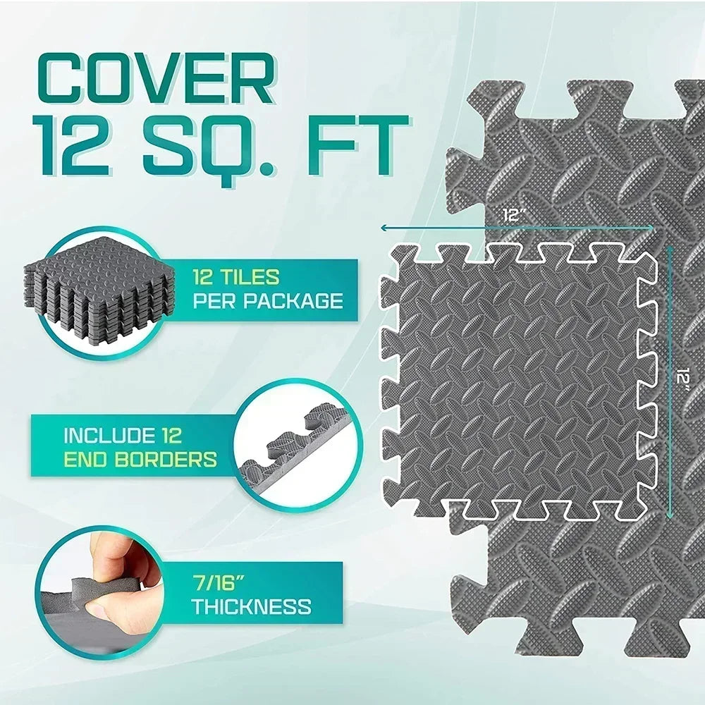 Carreaux de sol en mousse EVA à emboîtement pour salle de sport à domicile, polymère de fitness, puzzle antidérapant, équipement de gym, enfants, 4-20 pièces