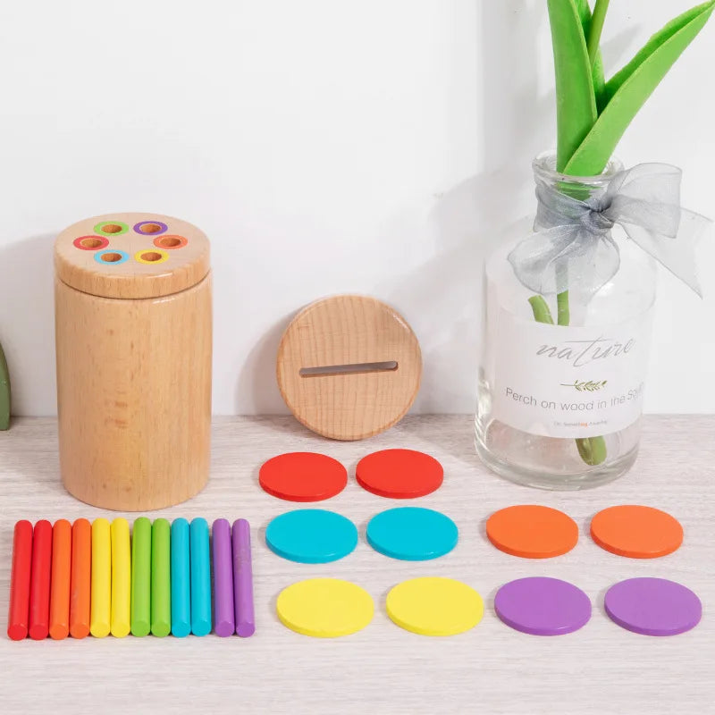 Jouet de tri Montessori en bois – association et motricité