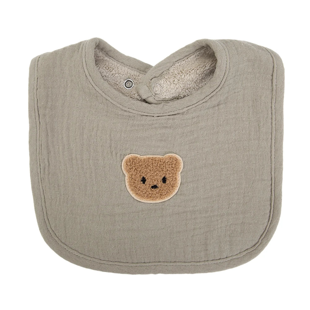 Bavoir Bébé Double Face Gaze de Coton & Éponge