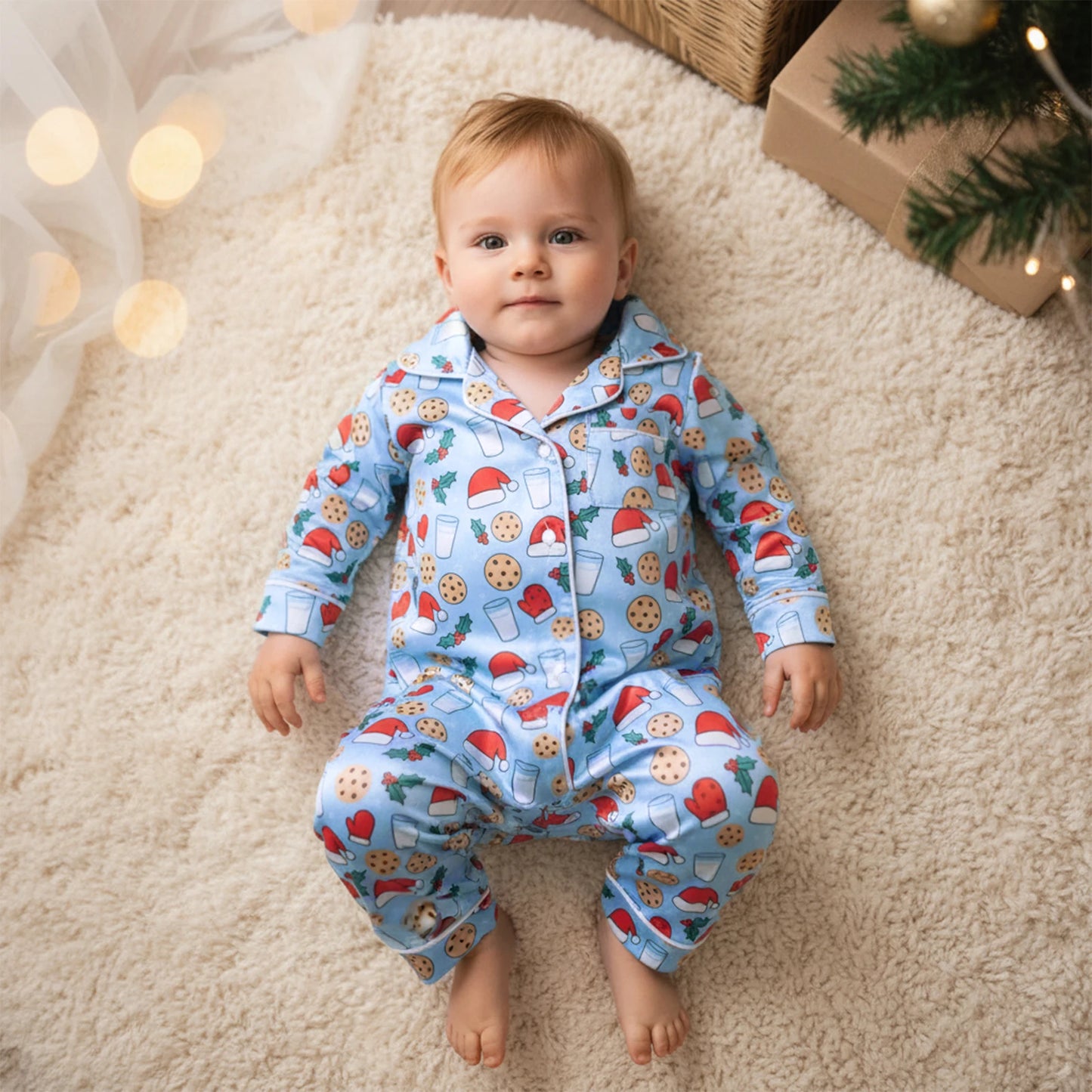 Pyjama bébé sans pieds – imprimé bonnet de Noël