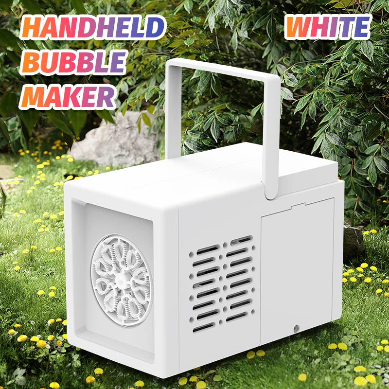 BuBulle - Portable Electric Bubble Machine for Kids - Fully Automatic Portable Outdoor Electric Toy, Outdoor Birthday Toy, Battery and Bubble Water Not Included, 10 holes