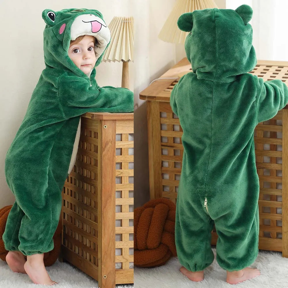Pyjama de dessin animé dinosaure pour bébé, grenouillères pour tout-petits, olympiques de batterie de nuit, vêtements de nuit, vêtements de nuit, garçons, filles, 0 à 4 ans, hiver