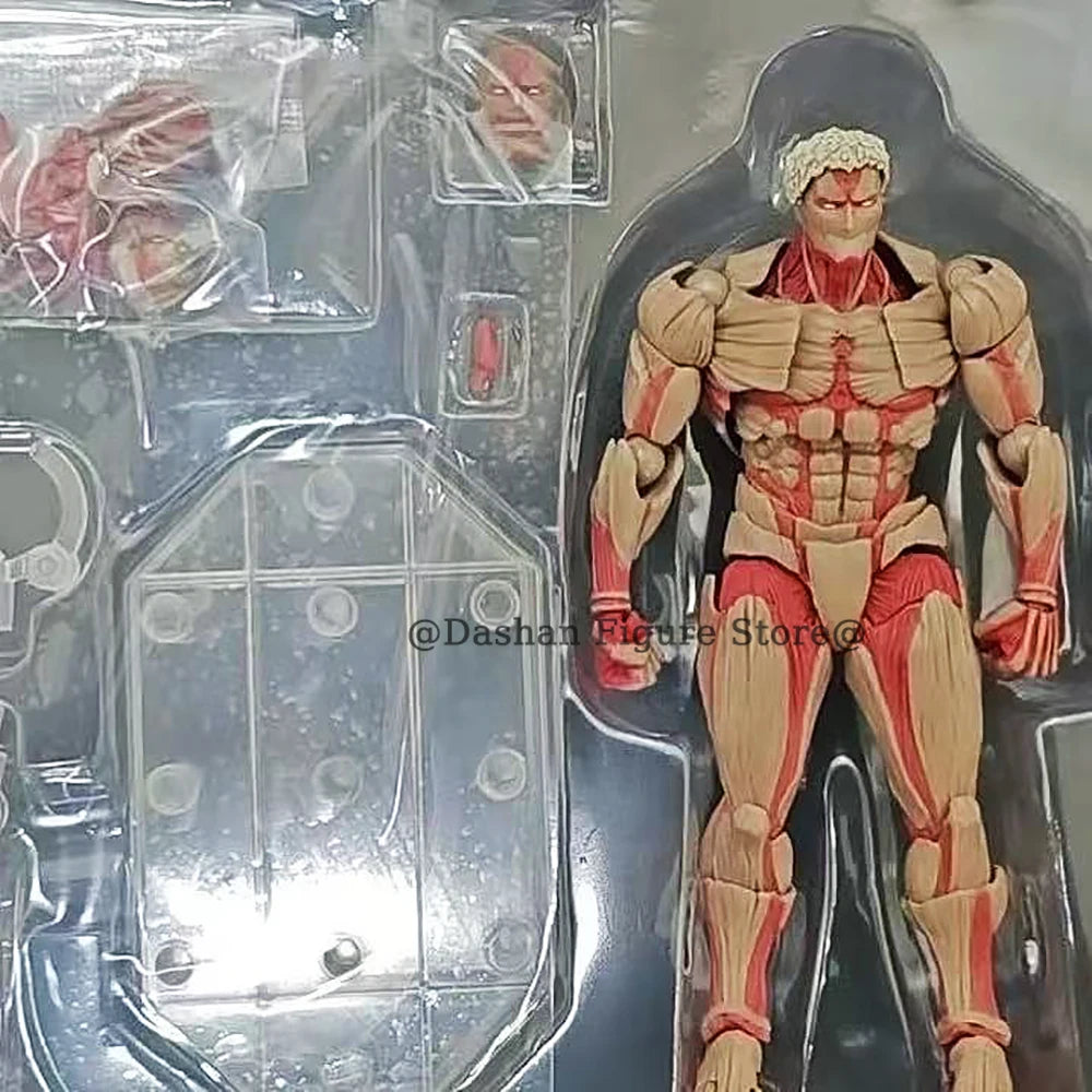 Figurine articulée L'Attaque des Titans Revoltech – Titan Blindé & Titan Originel (16-17 cm)