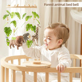 Hochet Mobile pour berceau de bébé de 0 à 12 mois, jouet en feutre de dessin animé, cloche de lit d'animal de forêt, support en bois suspendu, jouet Mobile pour nouveau-né