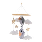 Mobile musical pour lit de bébé en bois, hochets en feutre doux, animaux de dessin animé, boîte à musique pour nouveau-né, jouet suspendu, support de lit, cadeaux pour bébé