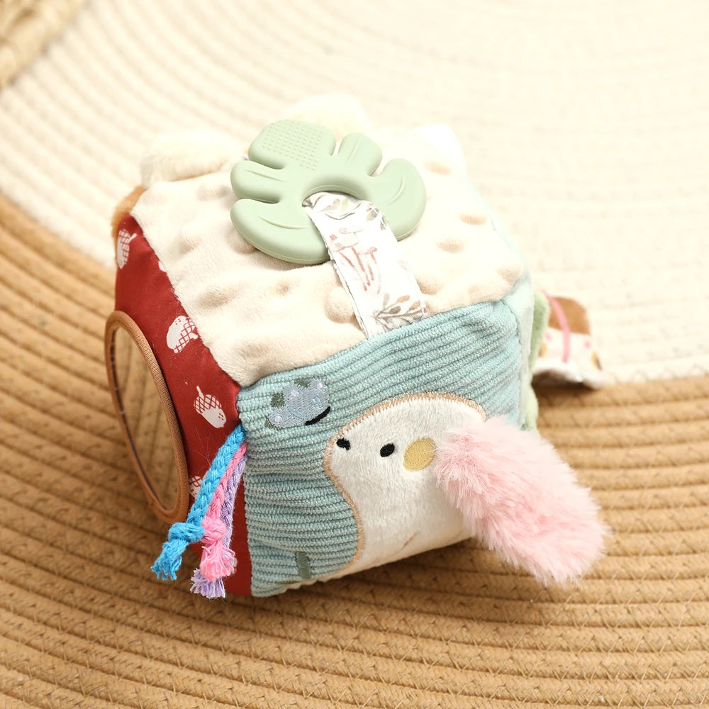 Jouet sensoriel doux pour bébé : livre en tissu, boîte à mouchoirs, couverture de sécurité, cube en peluche, sons froissés, miroir, développement de la motricité fine – 9 styles de jouets