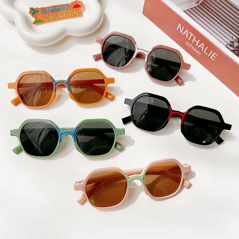 Frosted Vintage Rectangular Sunglasses for Kids