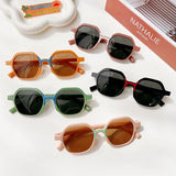 Frosted Vintage Rectangular Sunglasses for Kids