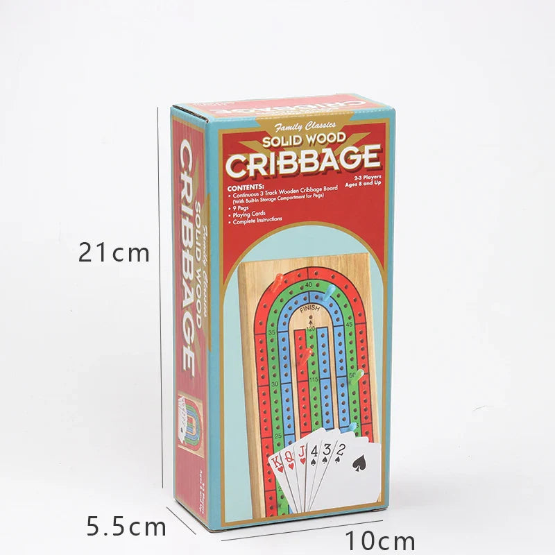 Cribbage -  Jeu de stratégie avec piste en bois pliable