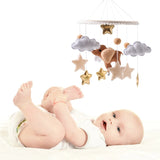 Mobile musical pour lit de bébé en bois, hochets en feutre doux, animaux de dessin animé, boîte à musique pour nouveau-né, jouet suspendu, support de lit, cadeaux pour bébé