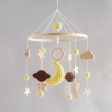 Mobile musical pour lit de bébé en bois, hochets en feutre doux, animaux de dessin animé, boîte à musique pour nouveau-né, jouet suspendu, support de lit, cadeaux pour bébé