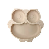 Assiette bébé ventouse avec compartiments - Hibou