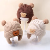Bonnet Bébé Hiver en Maille Ourson