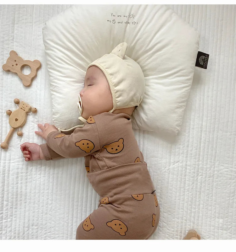 Pyjama bébé en coton – imprimé ours, protège-ventre
