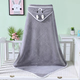 Animal-Patterned Baby Bath Cape