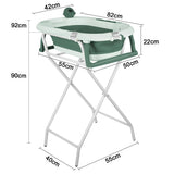 Baignoire pliable pour bébé avec support – thermomètre, siège ergonomique et tapis antidérapant