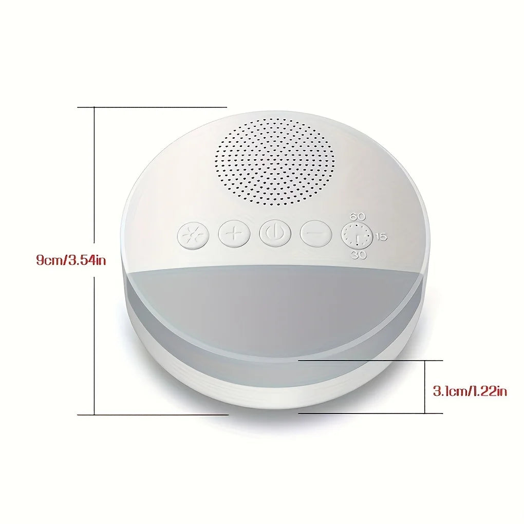 White noise machine for babies, USB rechargeable, timed shut-off, baby sound machine, night light, timer, noise player
