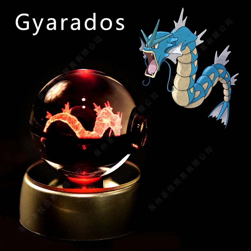 Boule de Cristal Pokémon 3D — Veilleuse LED Pokéball Lumineuse