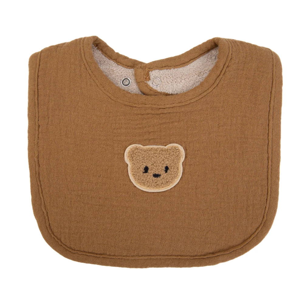 Bavoir Bébé Double Face Gaze de Coton & Éponge