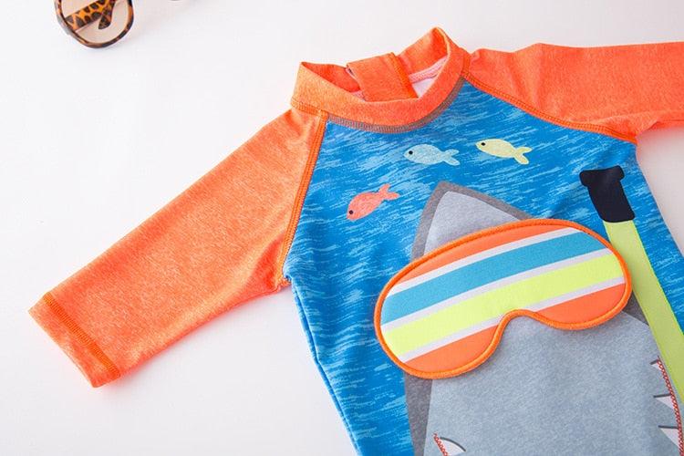 Baby Anti-UV Swimsuit for Boys and Girls with Animal Print