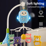 360 °   Musical bébé berceau Mobile rotatif veilleuse lit cloche jouet quatre vitesses timage suspendu infantile nouveau-né hochet chevet cadeau