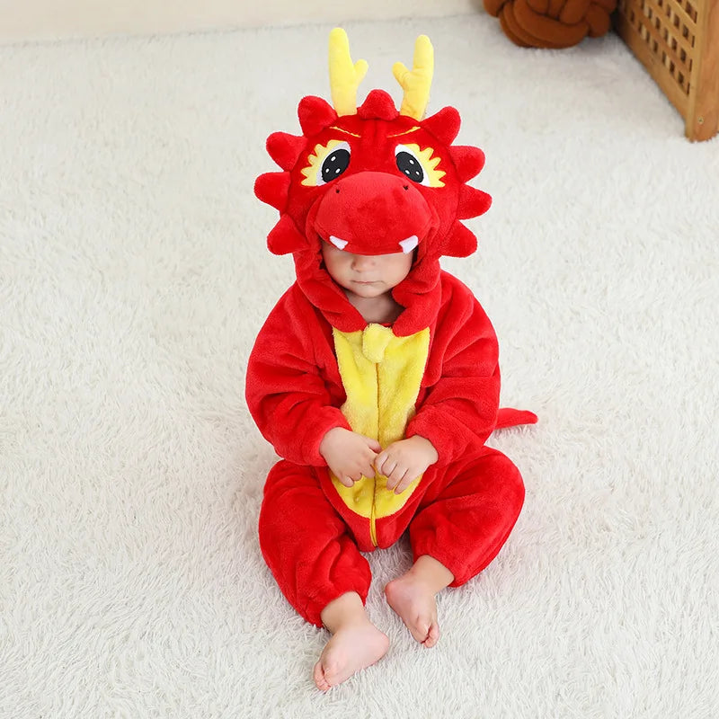 Pyjama de dessin animé dinosaure pour bébé, grenouillères pour tout-petits, olympiques de batterie de nuit, vêtements de nuit, vêtements de nuit, garçons, filles, 0 à 4 ans, hiver