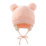 Bonnet Bébé Hiver en Maille avec Liens et Doublure Polaire