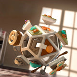 Cube d'activité Montessori – busy board sensoriel de voyage