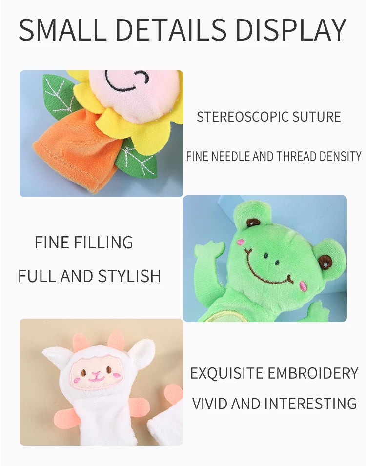 Histoire de la maternelle aides pédagogiques enfants éducation poupées animaux en peluche enfants jouets bébé marionnettes à doigt poupée bébé marionnette à main jouets
