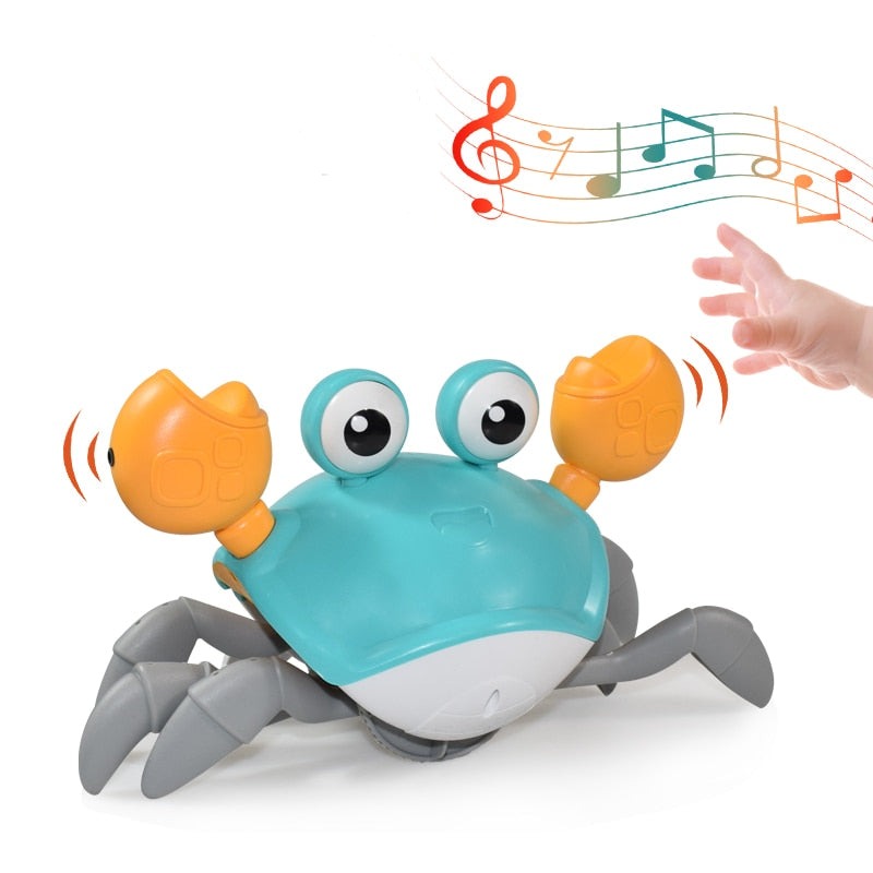 Giocattolo musicale a forma di granchio gattonante