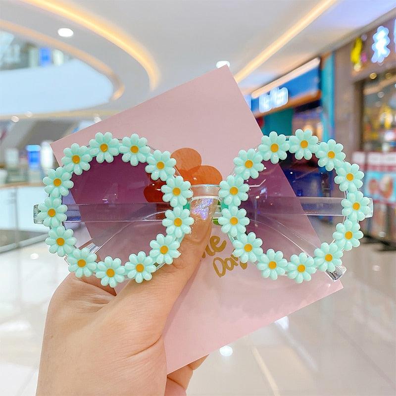 Lunettes de soleil à fleurs en acrylique pour enfants