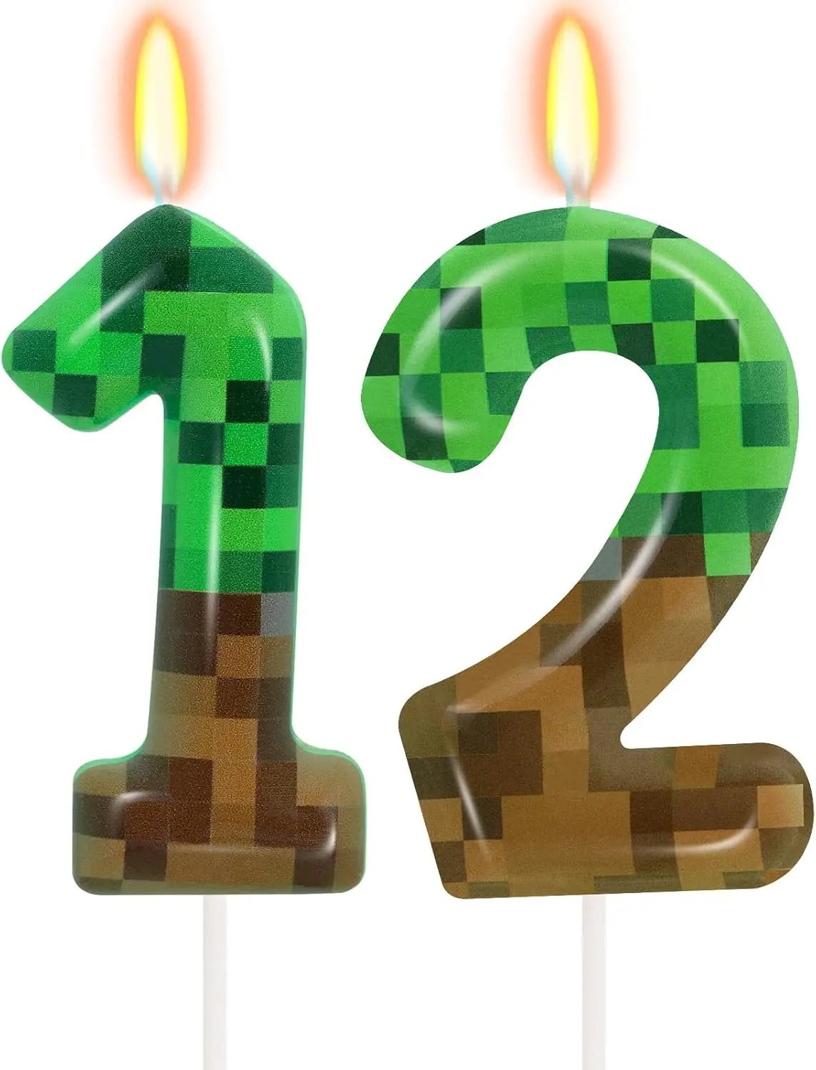 Bougies d'anniversaire Minecraft – déco gâteau pixel