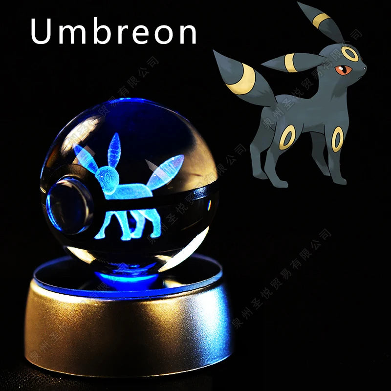 Boule de Cristal Pokémon 3D — Veilleuse LED Pokéball Lumineuse