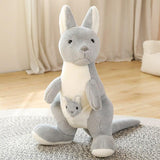 Mamma canguro di peluche con il suo cucciolo