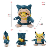 Peluche Pokémon Pikachu en cosplay (20-30 cm) – Évoli, Rayquaza, Dracaufeu