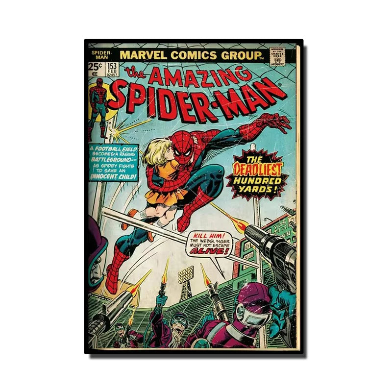Affiche déco Marvel Spider-Man – art mural rétro sur toile