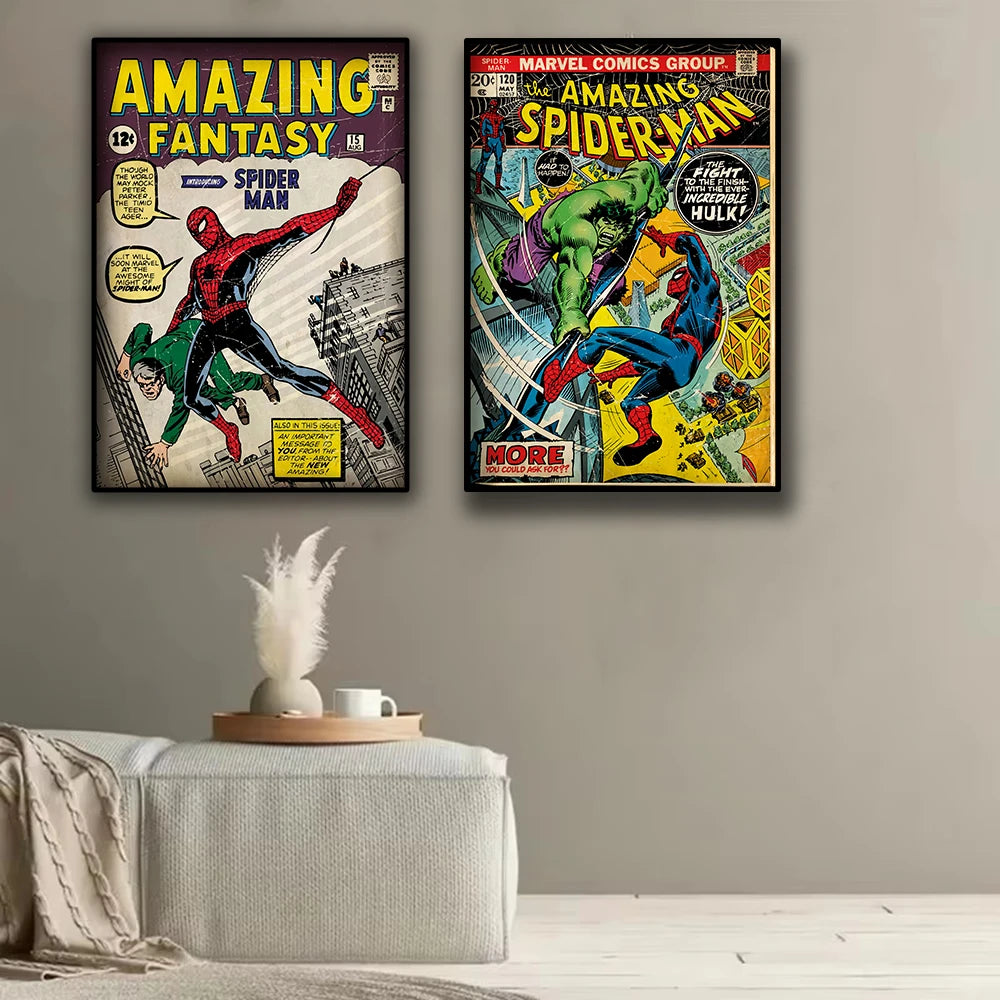 Affiche déco Marvel Spider-Man – art mural rétro sur toile