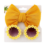 Lunettes de soleil en forme de marguerite + noeud de papillon