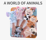 Histoire de la maternelle aides pédagogiques enfants éducation poupées animaux en peluche enfants jouets bébé marionnettes à doigt poupée bébé marionnette à main jouets