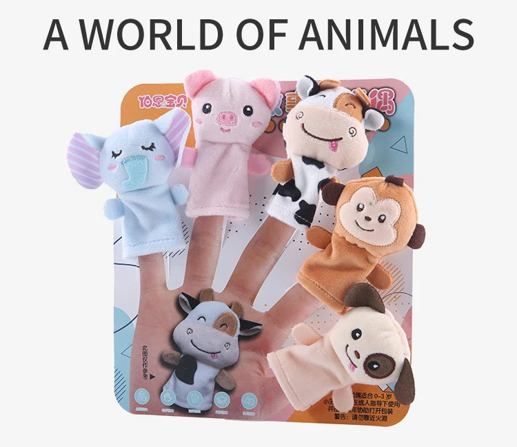 Histoire de la maternelle aides pédagogiques enfants éducation poupées animaux en peluche enfants jouets bébé marionnettes à doigt poupée bébé marionnette à main jouets